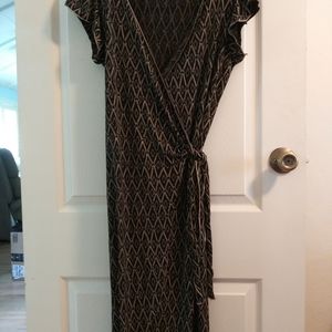 Max Edition Black and gold wrap dress